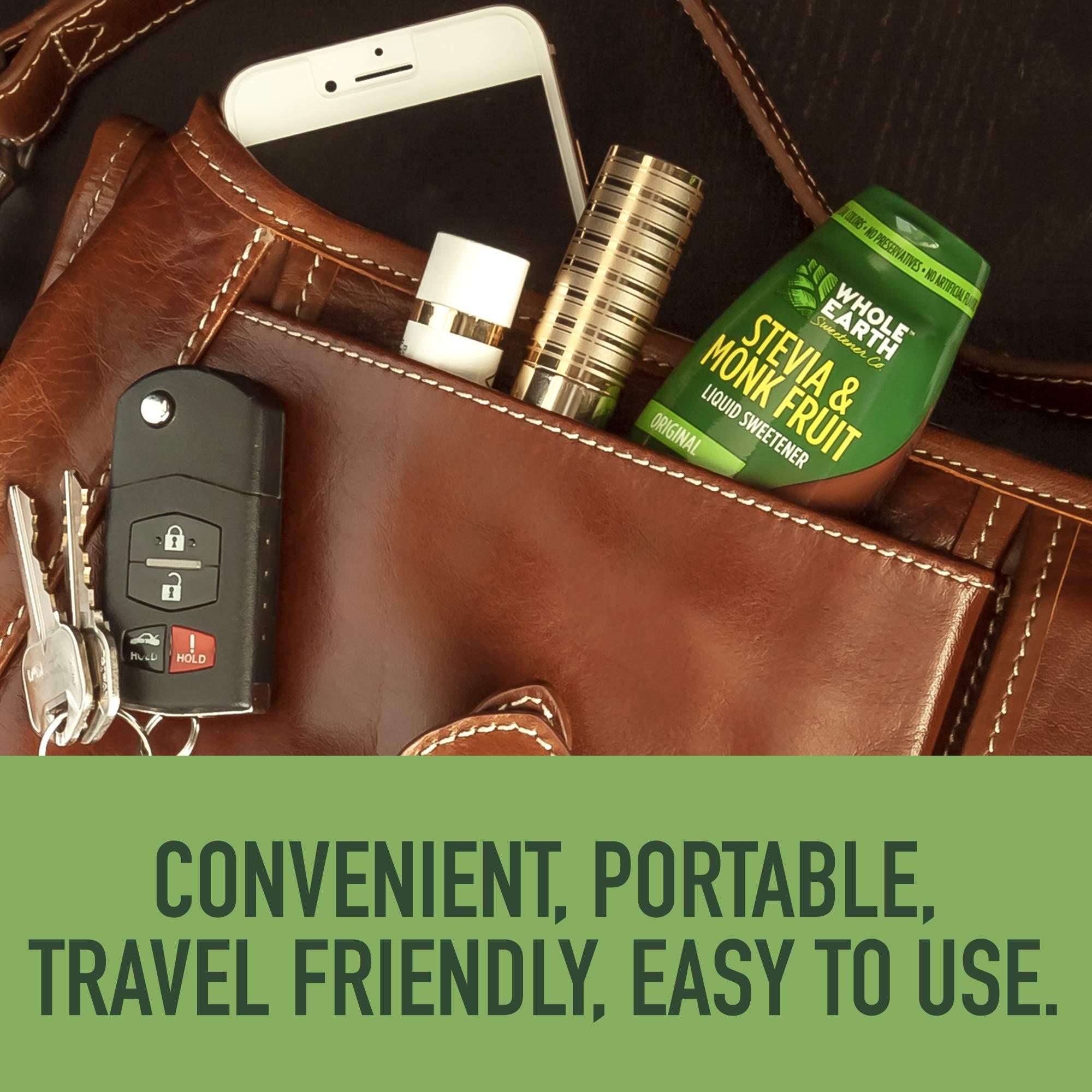 Whole Earth Whole Earth Stevia & Monk Fruit Liquid Sweetener, Original, Erythritol Free, Squeeze Bottle, 1.62 Ounce (Pack of 6)