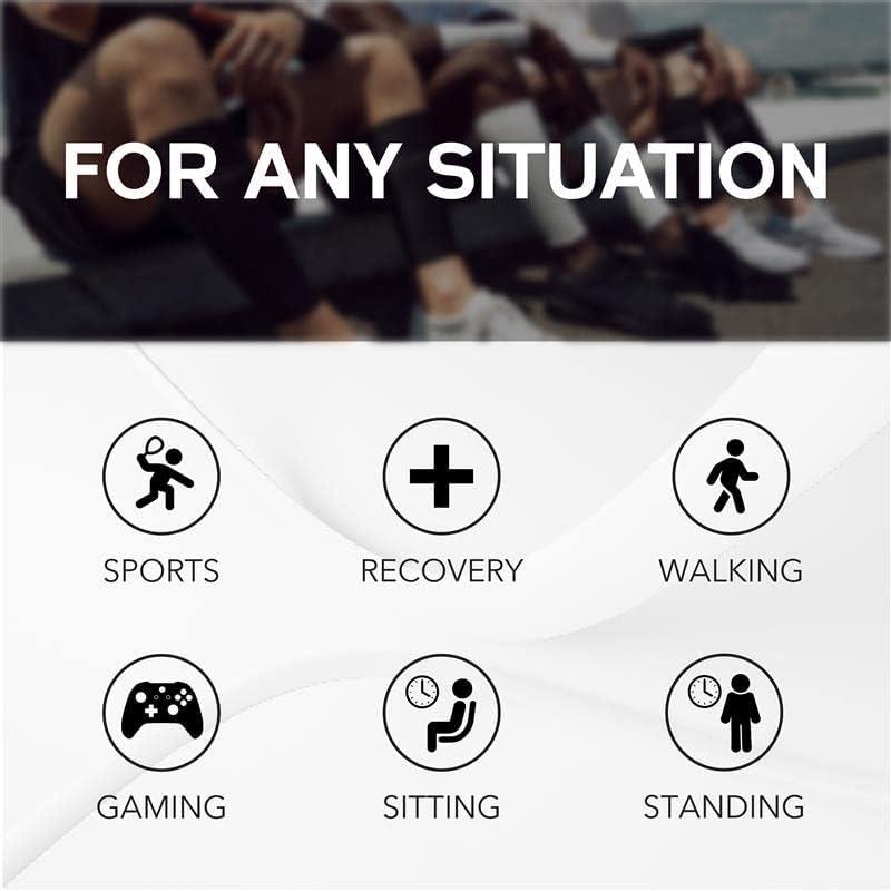 Artefit Calf Compression Sleeves for Men & Woman - Footless Socks Support Running & Sports - Leg Sleeve Brace for Shin & Calves - Indigo M