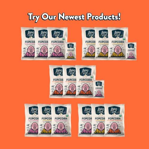 Lesserevil LesserEvil No Cheese Cheesiness Organic Popcorn, Premium Quality, Minimally Processed, No Vegetable Oil, 4.6 Oz, Pack of 3.