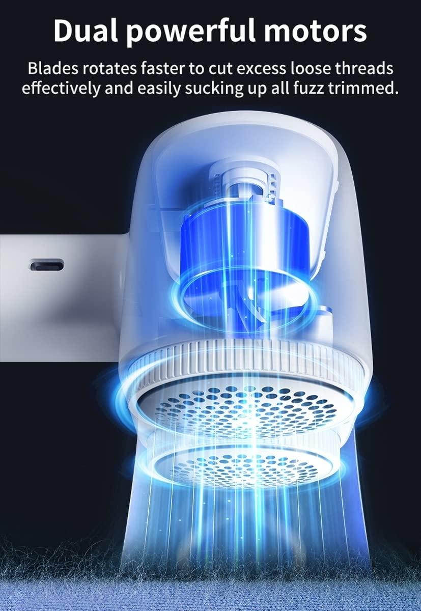 YIORYO Double-Head Sweater Fabric Shaver, Rechargeable Lint Remover Fabric Shaver | 3-Speed Regulation Electric Lint Remover | Pilling Remover for Clothing | Remover for Clothes Blankets Bedding Furniture (