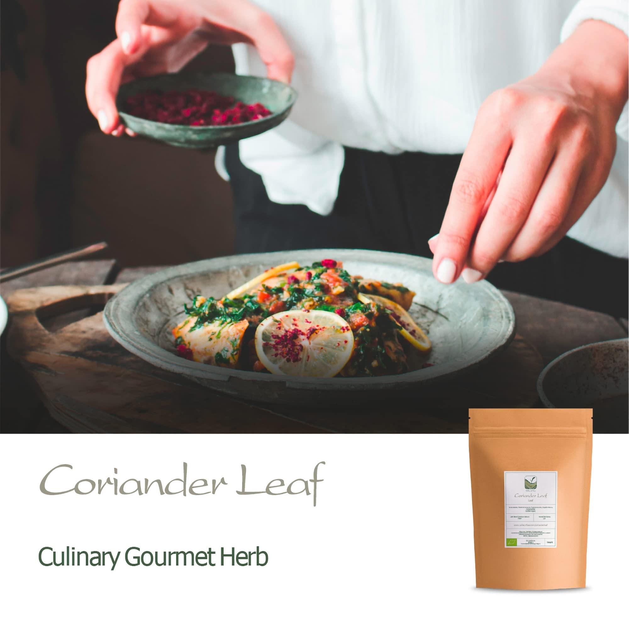 Valley of Tea Coriander Leaves Dried Organic Quality - Dried Cilantro Leaf 100g