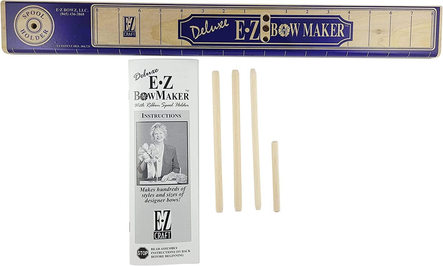 E-Z Bowz Deluxe EZ BowMaker - Bow Making Tool - Crafting Bowmaker - Professional Designer Bow Maker - DIY Wreath Bows, Hair Bows, And More