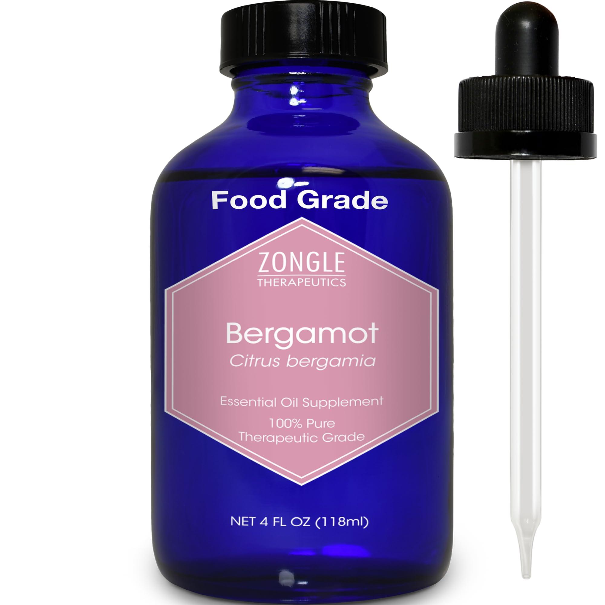 Zongle Therapeutics Bergamot Essential Oil, Food Grade, for Tea 100% Pure, Bergamot Oil, by Zongle Therapeutics, 4 OZ