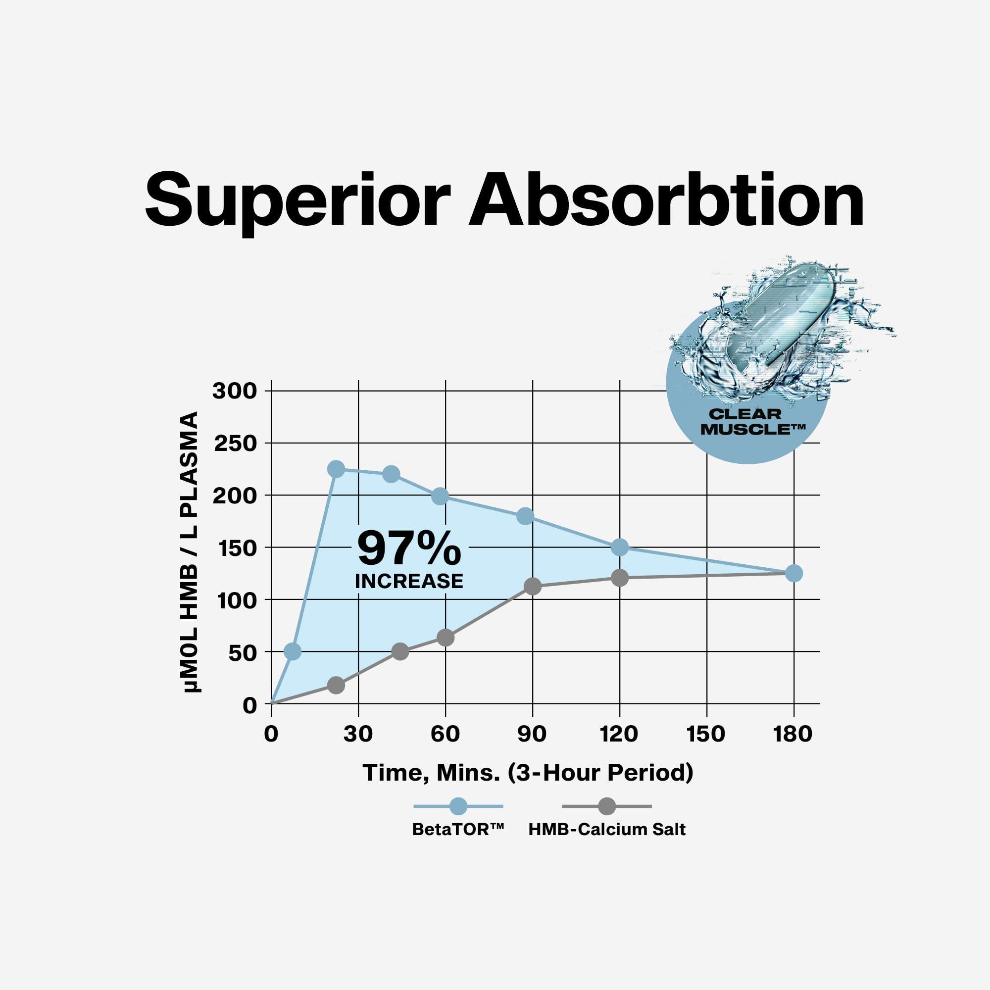 MuscleTech Muscletech HMB Supplements 1000mg, Clear Muscle (42 Liquid Softgels) - Highest Grade HMB for Lean Muscle & Recovery - HMB Free Acid Muscle Supplement - Help Decrease Muscle Breakdown