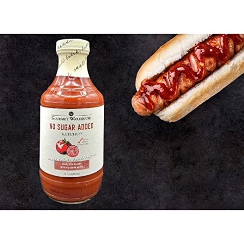 Gourmet Warehouse Gourmet Warehouse No Sugar Added Ketchup, Handcrafted In Small Batches Gluten-Free, HFCS-Free, Keto Friendly Delicious Sauce 16 Ounces Bottle (Pack of 2)
