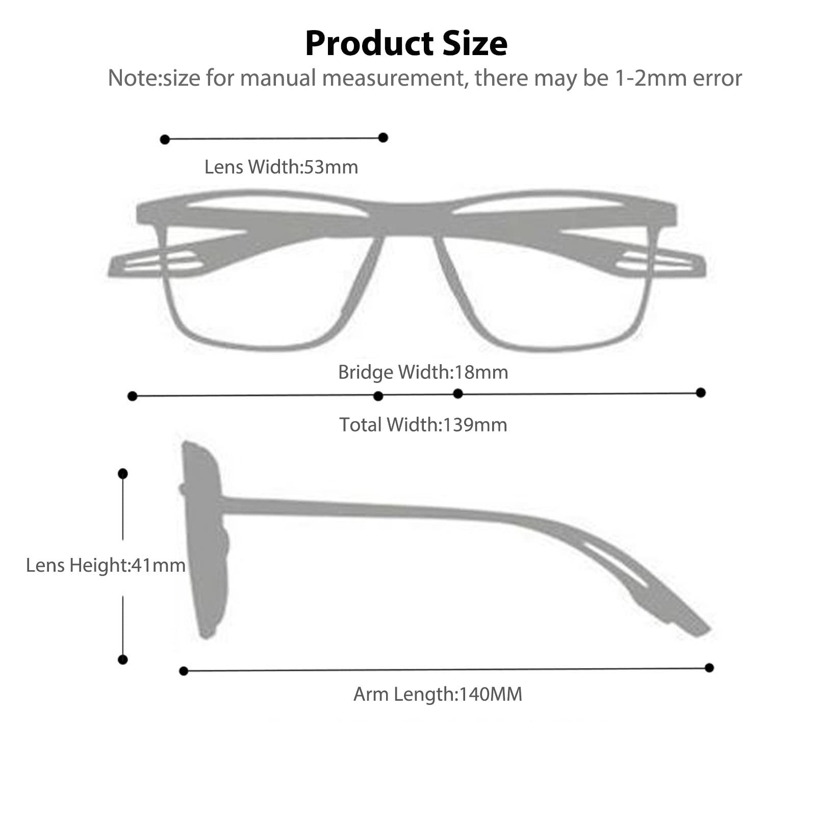 K.LAVER Photochromic Progressive Multifocus Reading Glasses Men Women Extremely Lightweight TR90 Frame Blue Light Blocking Multifocal Computer Readers Spring Hinge No Line Eyeglasses Transition Sunglasses 1.0