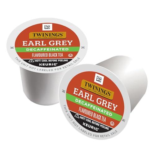 Twinings Twinings Decaffeinated Earl Grey Black Tea K-Cup Pods for Keurig, 24 Count (Pack of 1), Flavoured with Citrus and Bergamot, Enjoy Hot or Iced | Packaging May Vary