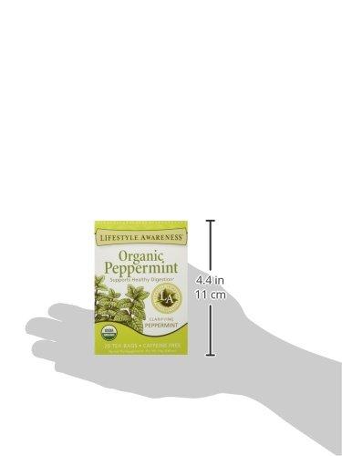 Lifestyle Awareness Lifestyle Awareness Organic Peppermint Tea, Caffeine Free, 20 Tea Bags, Pack of 6