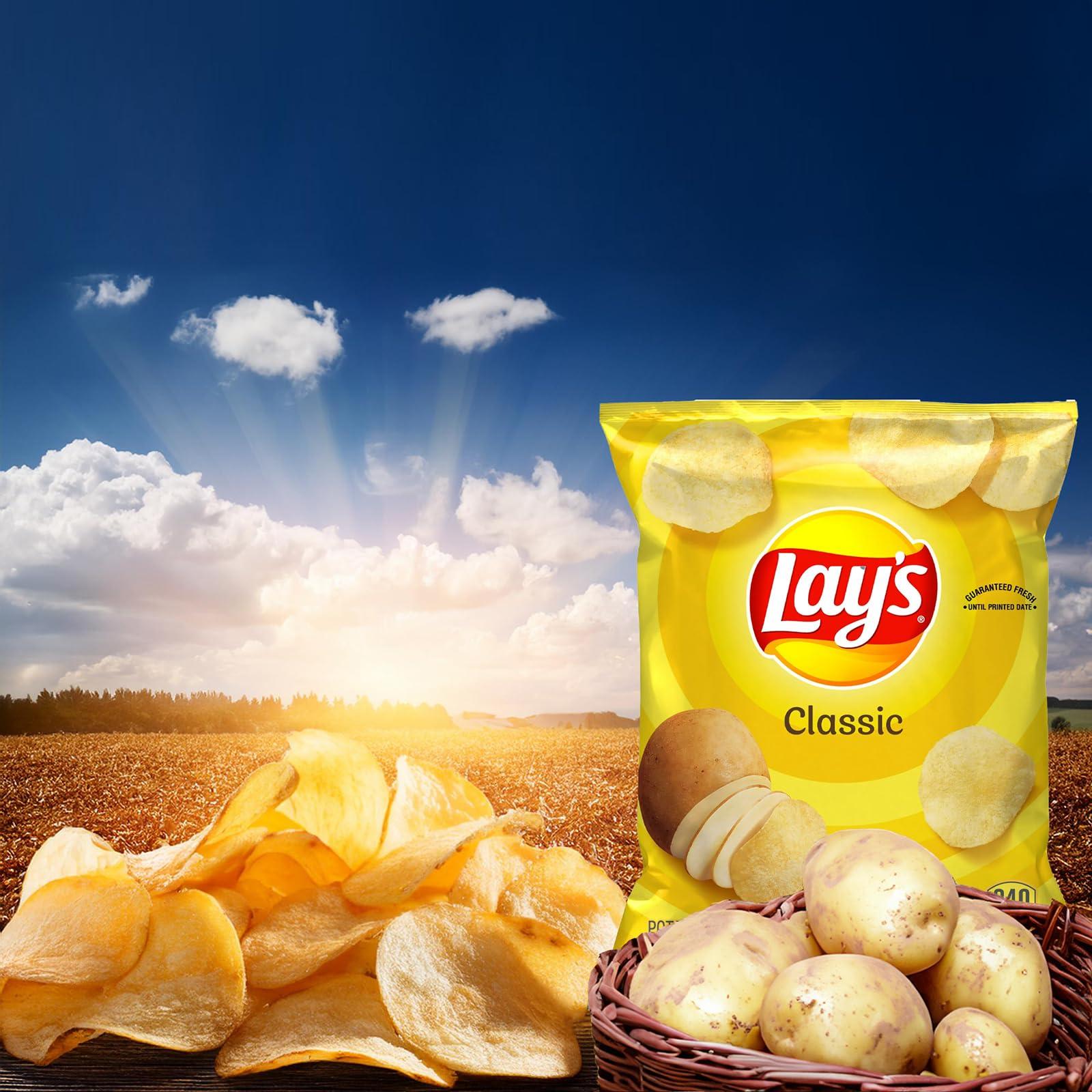 Shoppyway Lay\'s Classic Potato Chips, 1.5 Oz Bag, Value Pack of 12, Bundled By Shoppyway