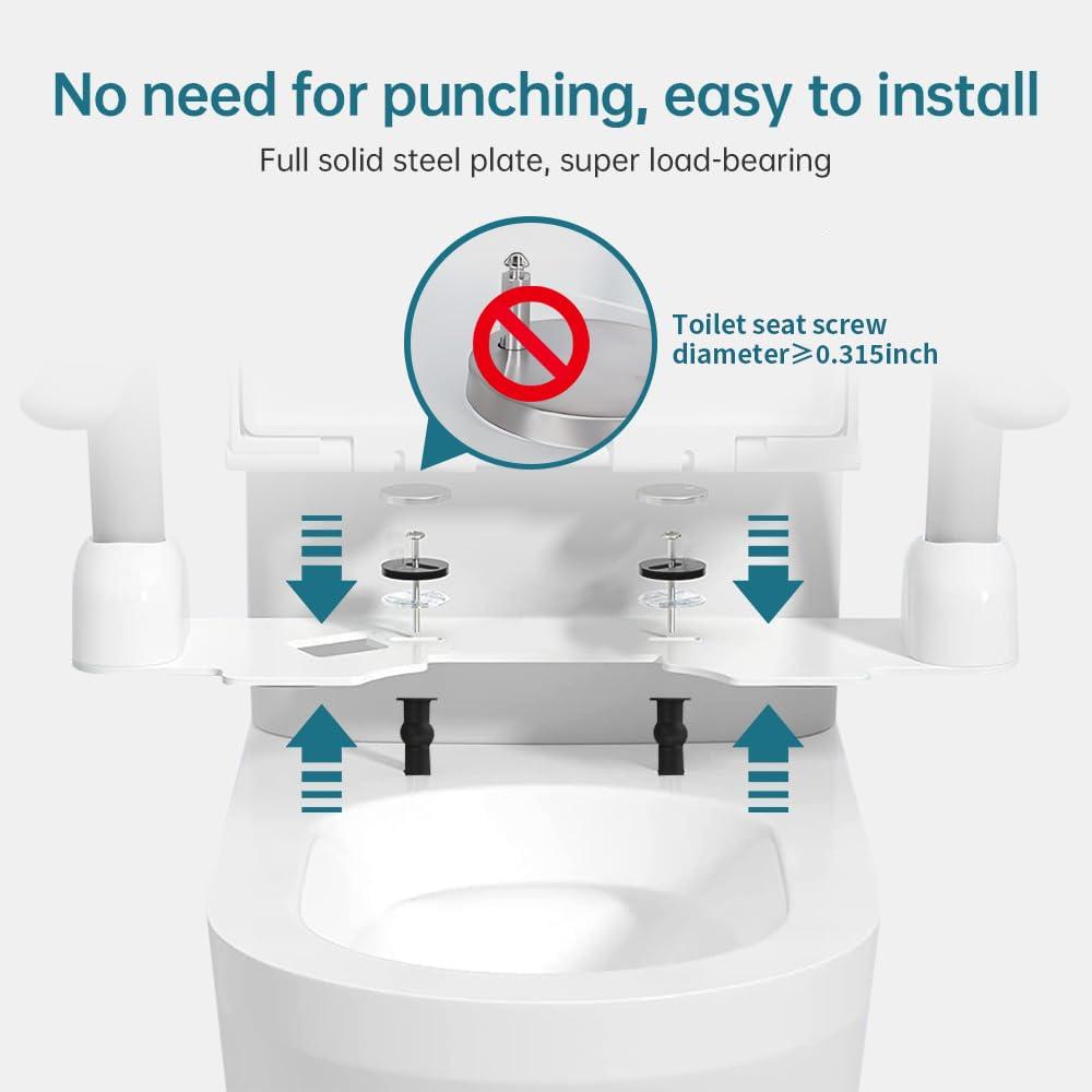 Eosprim Eosprim Toilet Safety Rails for Seniors, Toilet Safety Frame with Handles for Elderly and Handicap Disabled, Toilet Grab Bars Lift Assist Devices for Bathroom, Toilet Safety Rails (White)