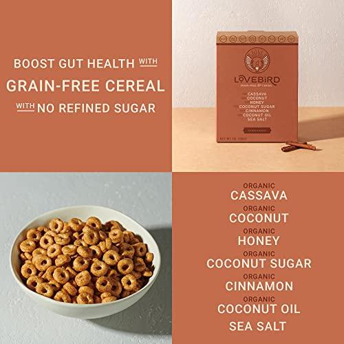 Lovebird Lovebird Gluten & Grain Free Cereal Variety 6 Pack - Organic AIP Food, Paleo Dairy Free, No Refined Sugar Breakfast Cereals | Healthy Snacks for Kids, Adults - Cacao, Honey, Cinnamon, Unsweetened