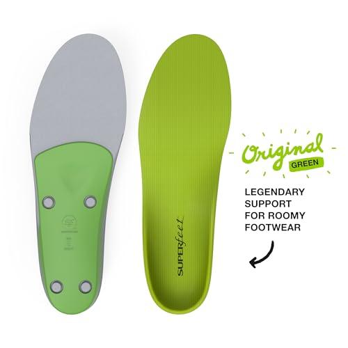 Superfeet Superfeet All-Purpose Support High Arch Insoles (Green) - Trim-To-Fit Orthotic Shoe Inserts - Professional Grade - Men 9.5-11 / Women 10.5-12