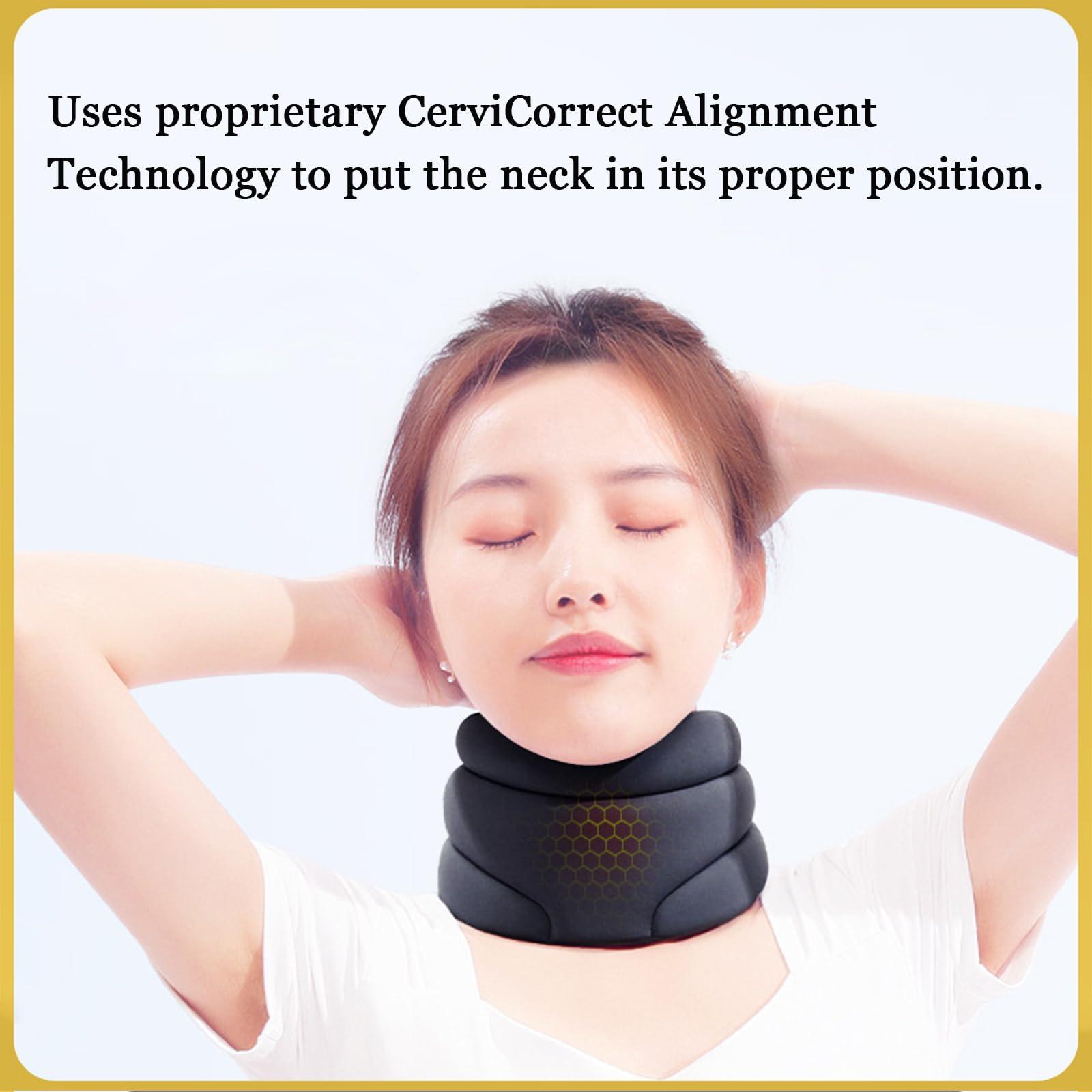 BPUO BPUO Cervicorrect Neck Brace Anti Snoring, Soft Cervical Collar for Neck Pain Sleeping, Neck Support for Sleep Apnea Adjustable, Cervi Correct Neck Brace for Posture Sitting Office