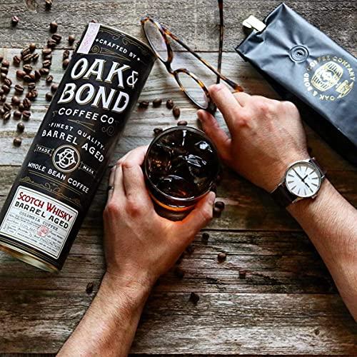 Oak & Bond Coffee Co. Scotch Whisky Barrel Aged Coffee, Colombia Single Origin Washed Whole Coffee Bean, Medium Roast w/ Flavor Notes of Milk Chocolate, Raspberry, Honey, Silky Scotch by Oak & Bond Coffee Co. – 10oz.