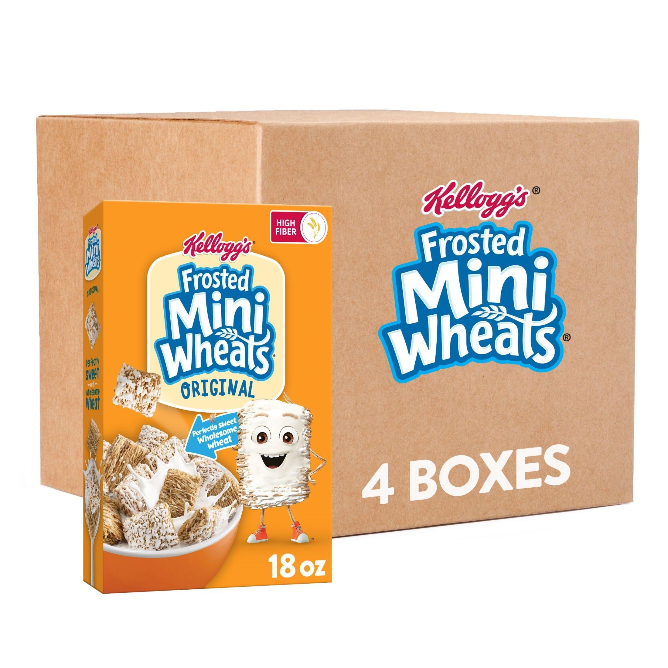 Frosted Mini-Wheats Frosted Mini-Wheats Breakfast Cereal, Kids Cereal, Family Breakfast, Original (4 Boxes)