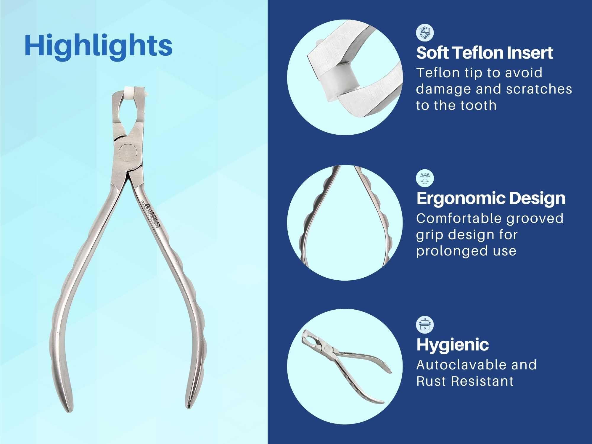 Artman Instruments ARTMAN INSTRUMENTS Molar Band Remover Pliers  Orthodontic Braces Removal Tool  Stainless Steel, Autoclavable, Dental Braces Band Removing Pliers