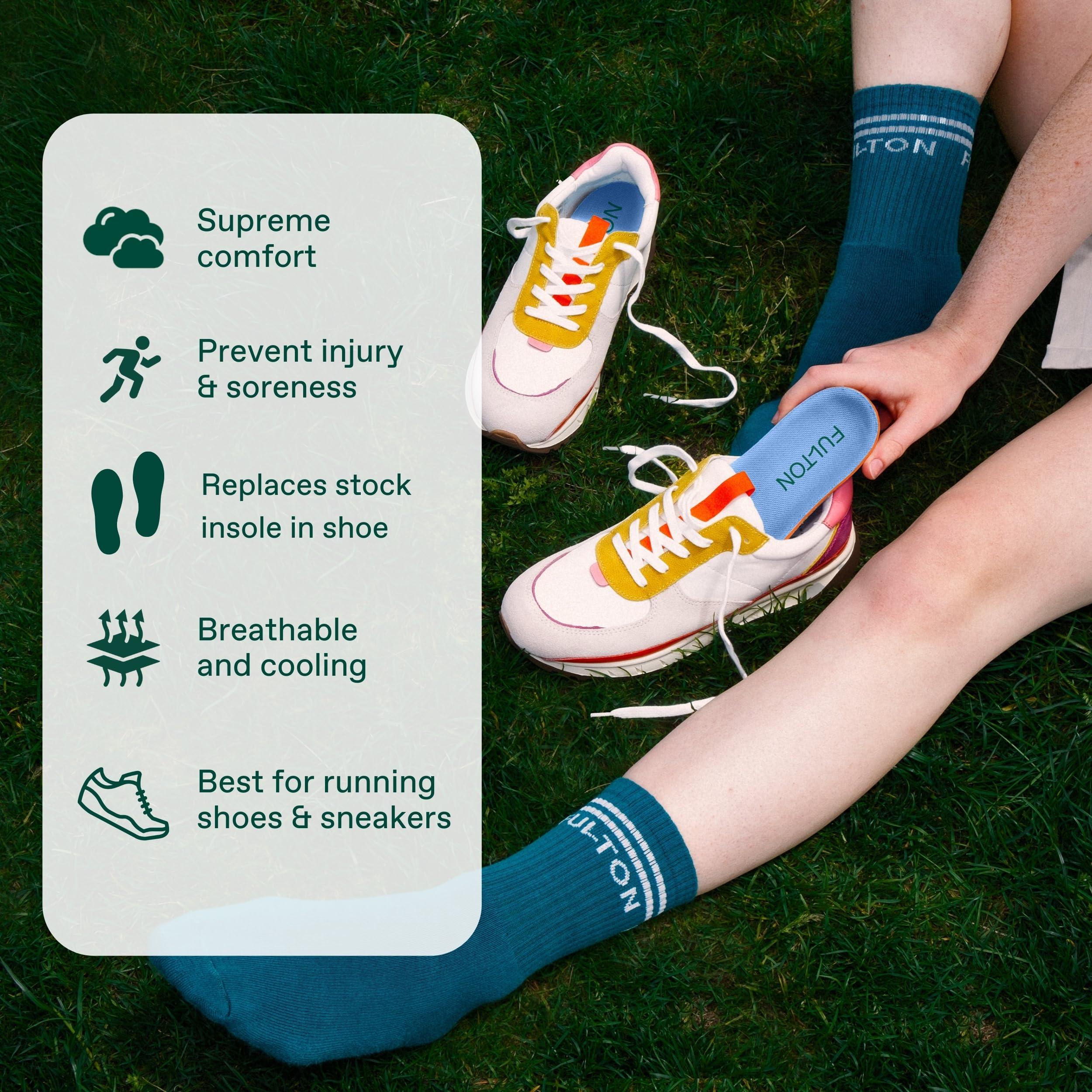 Fulton Fulton Insoles Women\'s Active Inserts with Custom Molding - Cork & Shock Absorption for Stability - Athletic Running Insoles For Women Prevent Overpronation, Pain & Shin Splints (Women\'s Size 11.5-12)