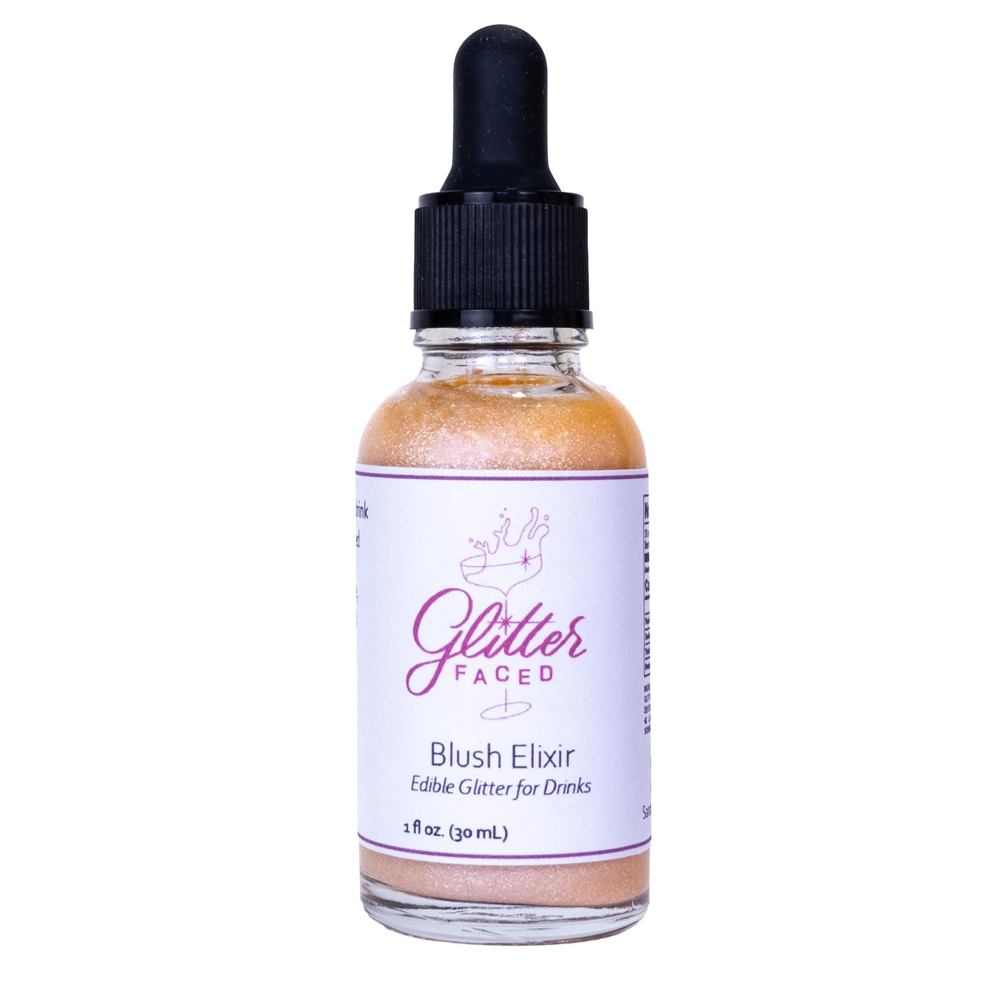 Glitter Faced Glitter Faced - Edible Glitter for Cocktails & Drinks - Mess-Free Glitter Drop, Food-Grade, 0 Cal, Sparkle Luster Dust, Drink Glitter for Enhanced Shine, Halloween or Christmas Party, 30ml (Blush)