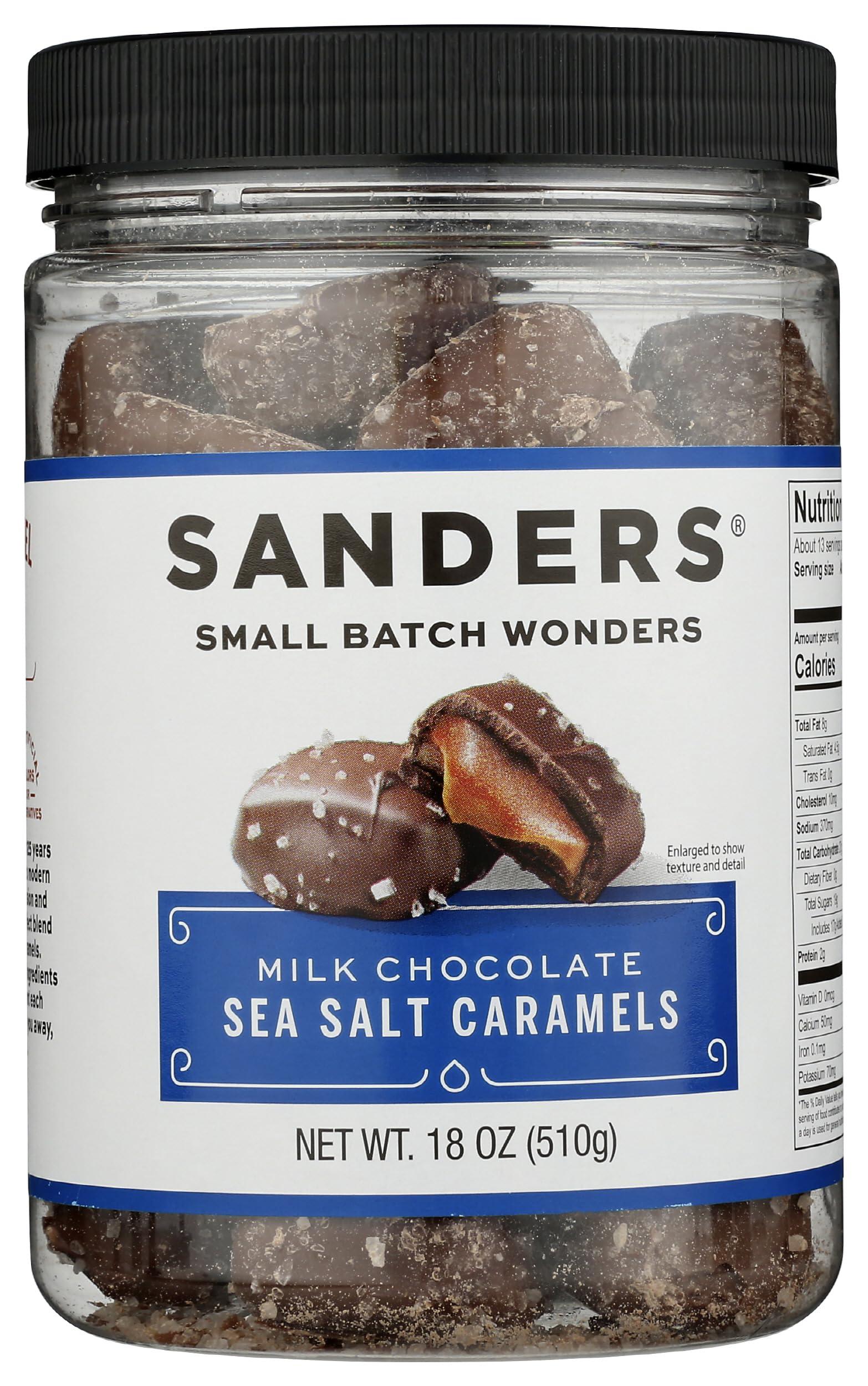 Sanders Sanders Milk Chocolate Sea Salt Caramels, Kosher, 18 Ounce (Pack of 6)