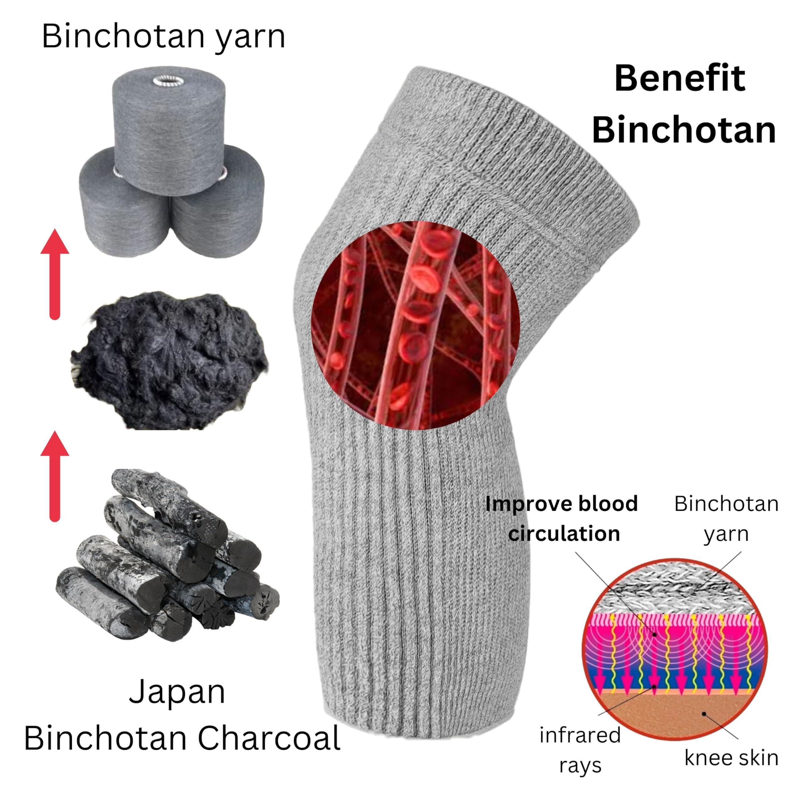 SENIOR ICARE SENIOR ICARE Elastic Cotton Knee Warmers, Knee Sleeves for Men and Women - Circulation Support and Joint Pain Relief, Arthritis Aid, One Pair, Made in Japan