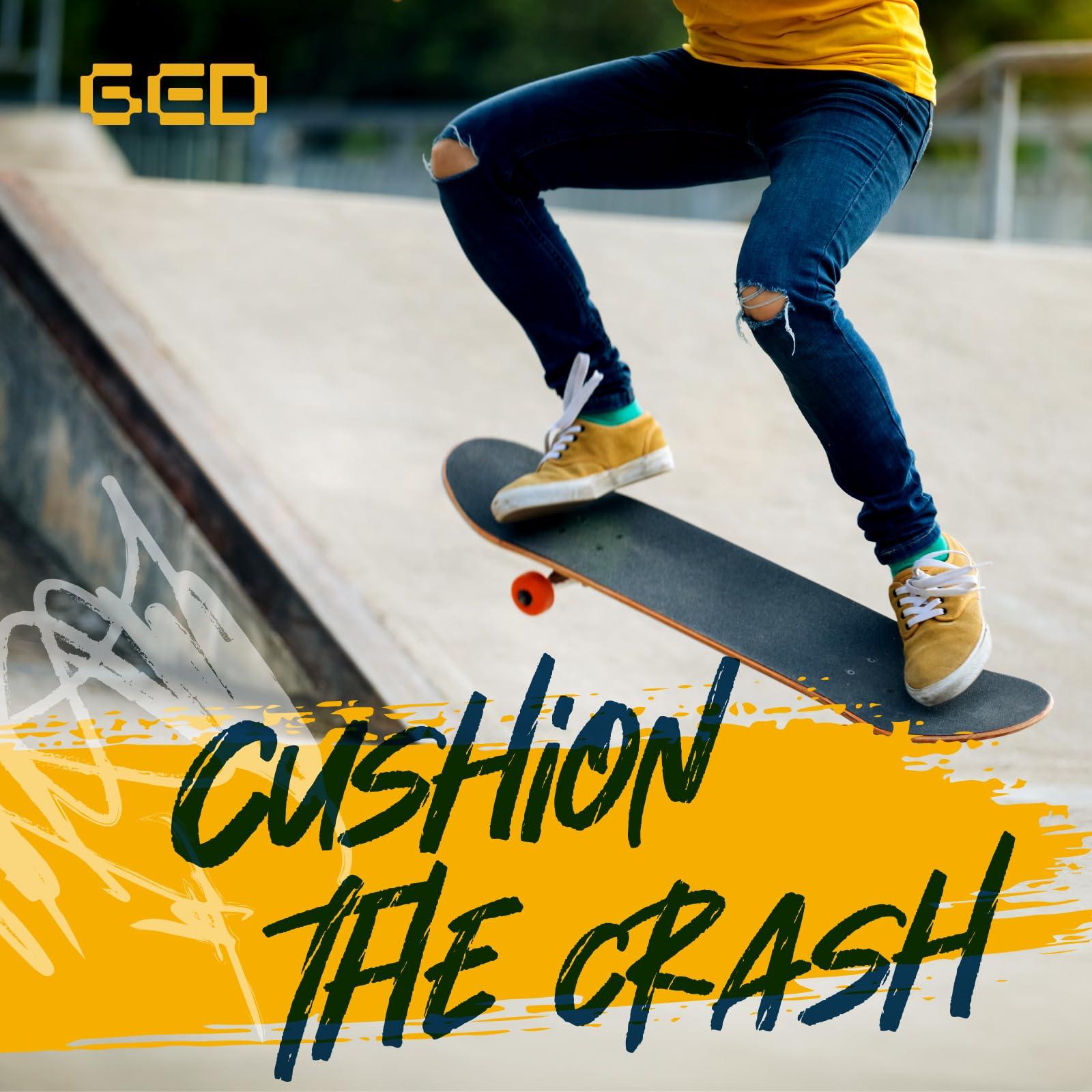 GED Skateboarding Shoe Insoles for Women, GED Sports Inserts for Skate Sneakers and Athletic Activity, Orthotic Insoles for Stability, Cushioning, Shock Absorbing, Arch Support, Protection US 6-6.5