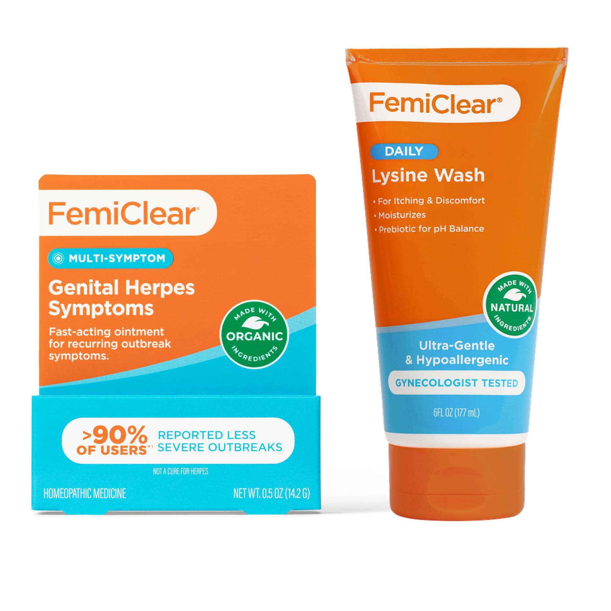 FemiClear FemiClear Complete Feminine Care, Gentle Wash & Herpes Relief Cream - Natural Ingredients for Comfort