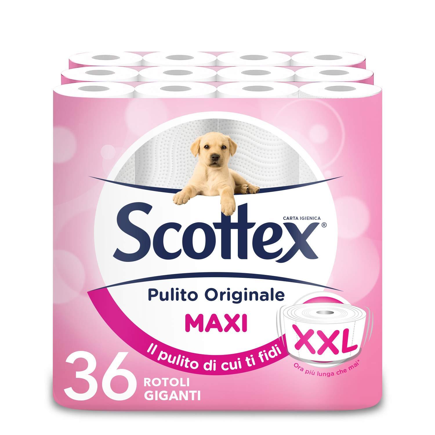 Scottex Scottex Scottex Clean Original Giant Hygienic Paper, 36 Maxi Rolls 500 Tears - 500 Gr