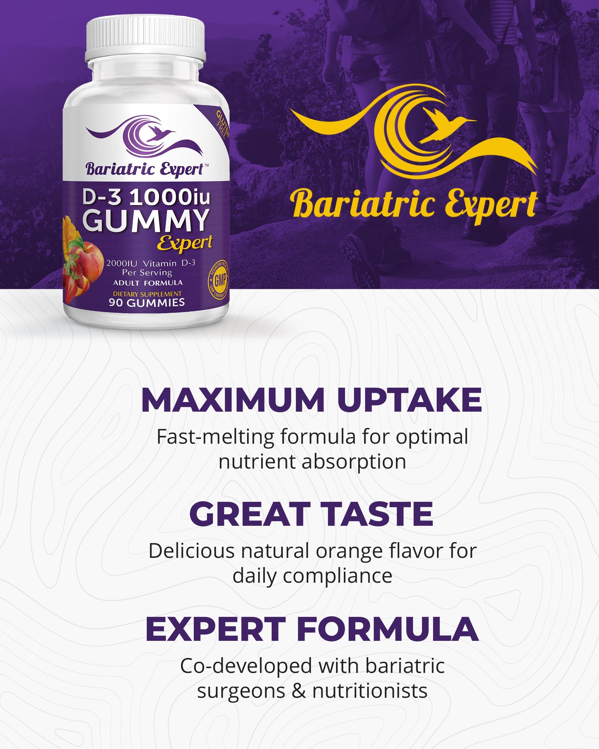Bariatric Food Expert Bariatric Expert D3 Vitamin Fast-Melting Dietary Supplement for Adults Post Bariatric Surgery, 90 Count