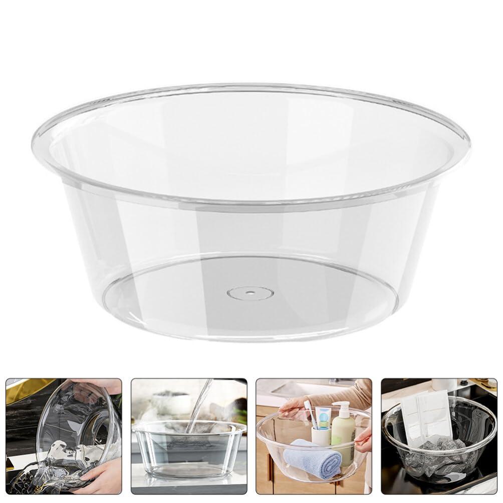 HOLIDYOYO HOLIDYOYO Plastic Wash Tub, Clear Dishpan Basin and Foot Bath for Soaking Feet, Laundry Hand Wash Bucket, Dish Pans for Washing Storage Cleaning Supplies