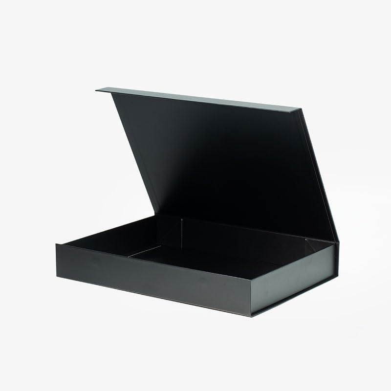Geoto Geoto 15\"x11\"x2.36\" Large Shallow Size Luxury Rigid Foldable Magnetic Closure Collapsible Gift Packaging Boxes(Black with Ribbon)