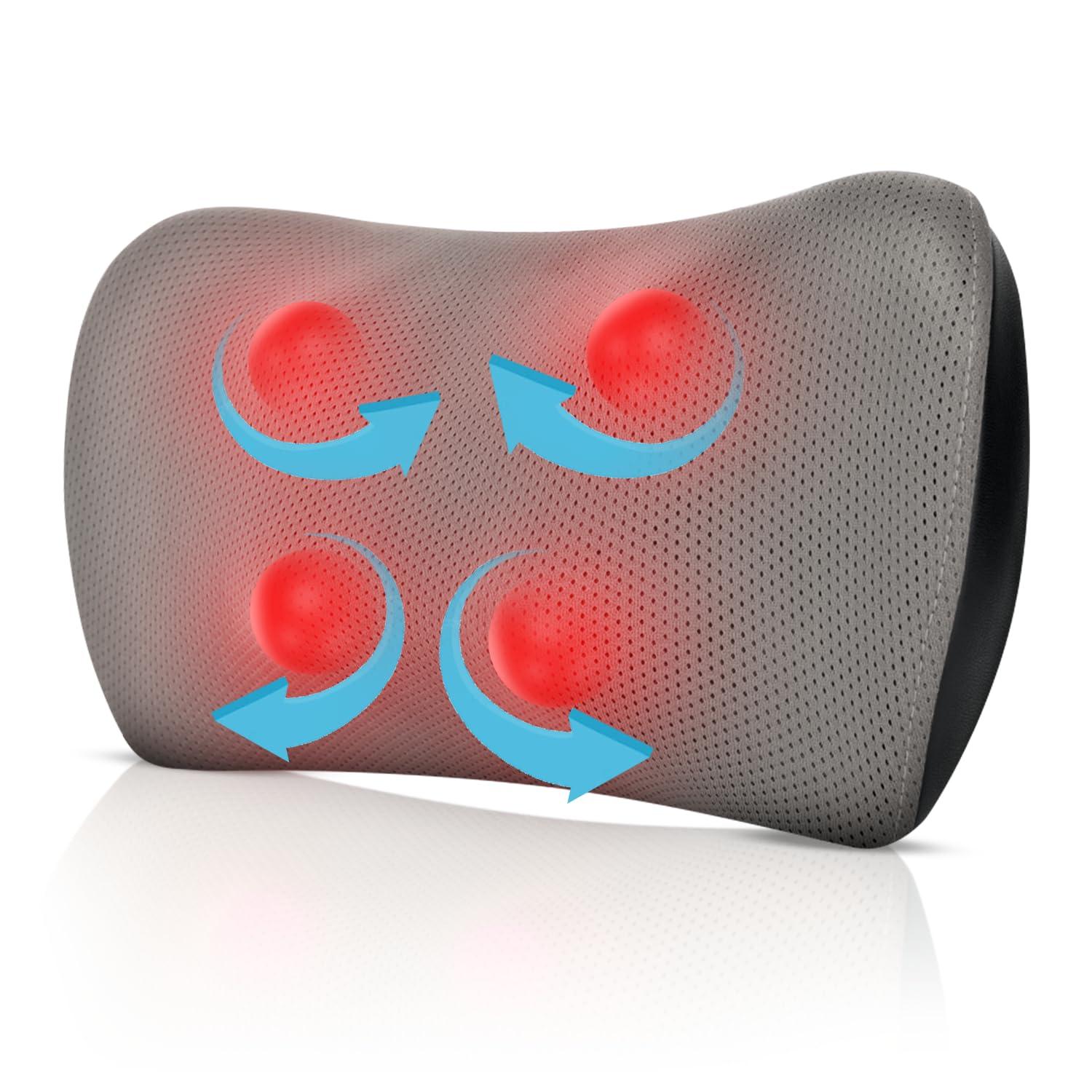 Soothio Back Massager for Pain Relief Deep Tissue, with Heat, New Shiatsu 4D Motion, Strong Motor for Tough Backs, Car Charger, Very Effective for Lower Back Pain Relief, Neck, Shoulder