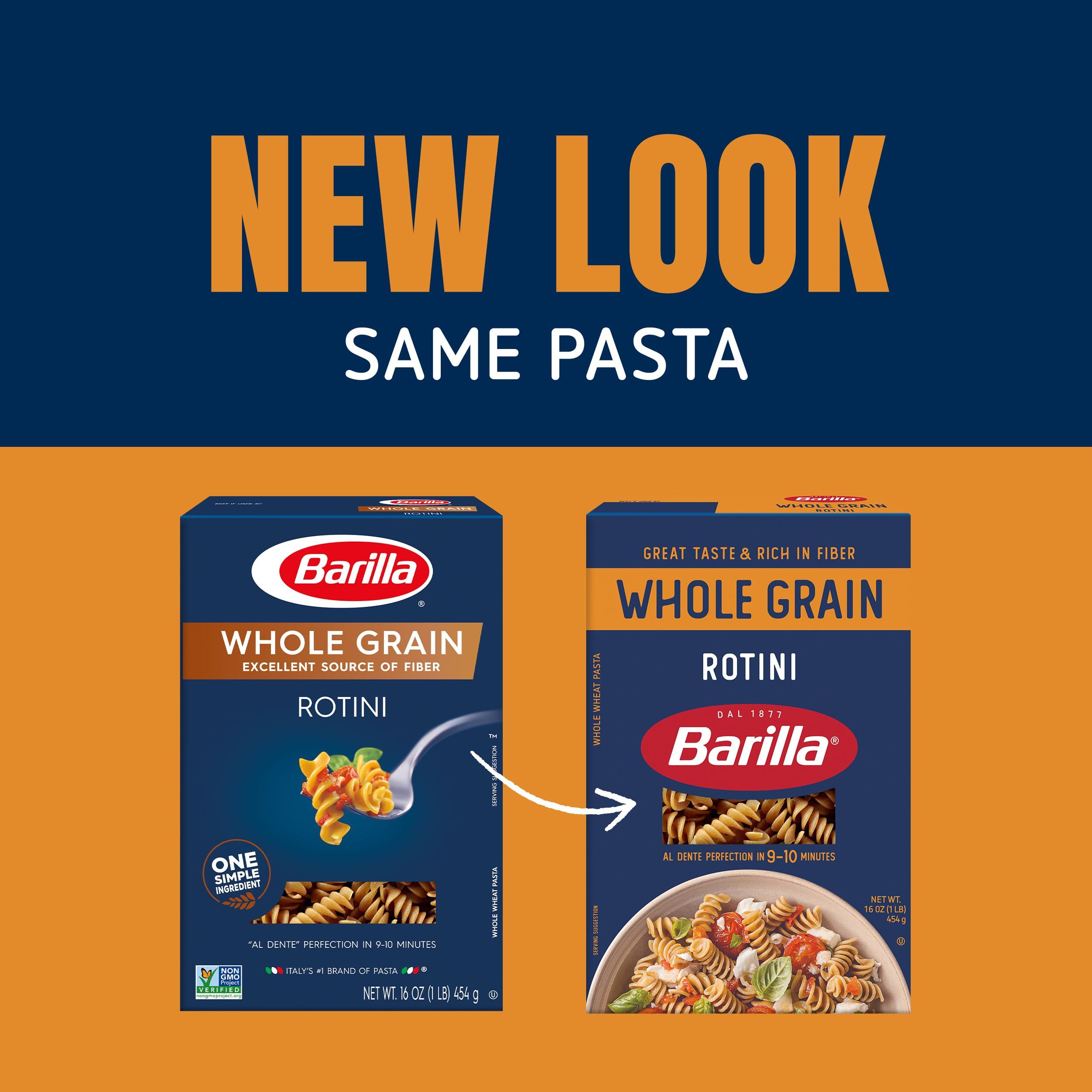 Barilla Barilla Whole Grain Rotini Pasta, 16 oz. Box (Pack of 12) - Non-GMO Pasta Made With 100% Whole Grain Durum Wheat - Great Source of Fiber