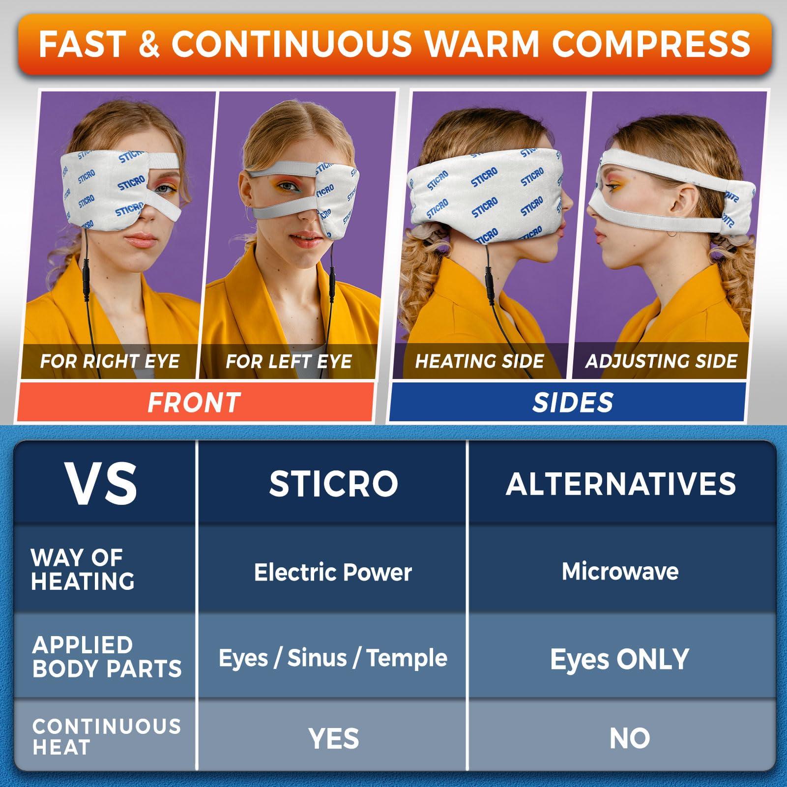 sticro sticro Stye Eye Warm Compress for Stye Treatment, Moist Heating Pad with 3 Heat & 5 Timer Settings for Either Eye Stye Chalazion Blepharitis Relief