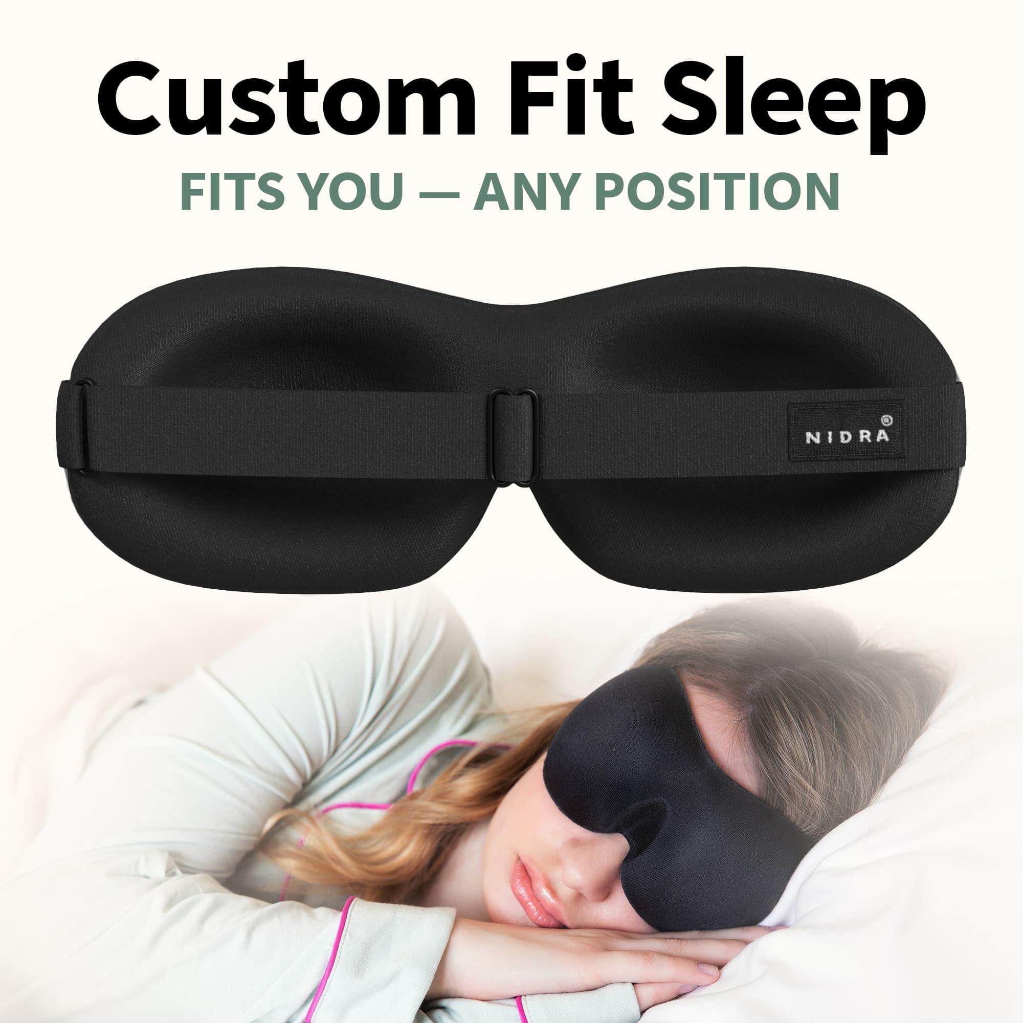 Nidra Nidra Sleep Mask for Men Women - Brown, 3D Blackout Sleeping Mask, Contoured for Lash Extensions, Side Sleepers Eye Cover, Zero Eye Pressure, Travel Eye Shades, Night Blindfolded for Deep Sleep