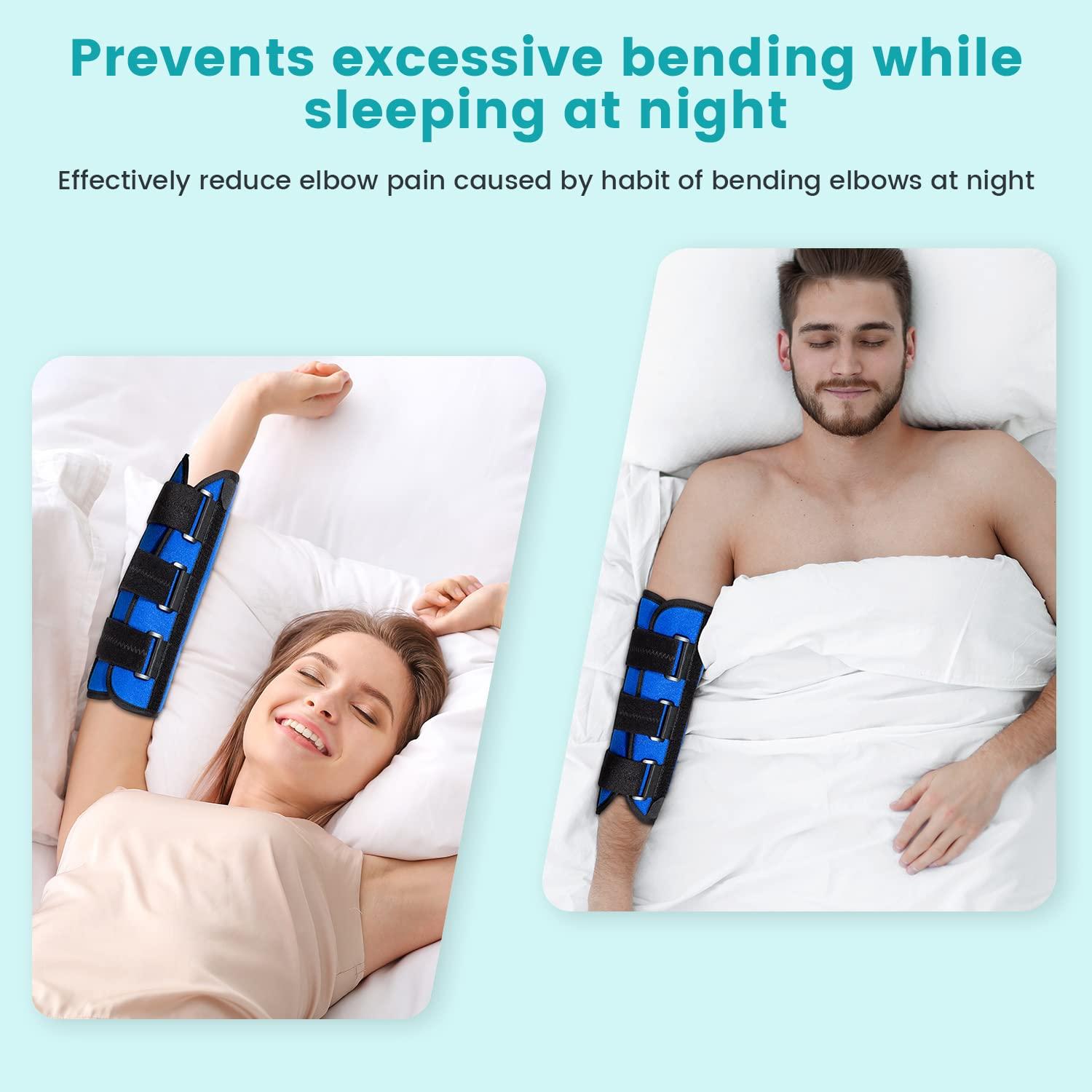 Sylong Elbow Brace for Ulnar Nerve Entrapment Cubital Tunnel Syndrome for Women and Men, Arm Splint Left & Right Elbow Support Immobiliser for Straighten Arms to prevent Elbow Bending While Sleeping - L/XL