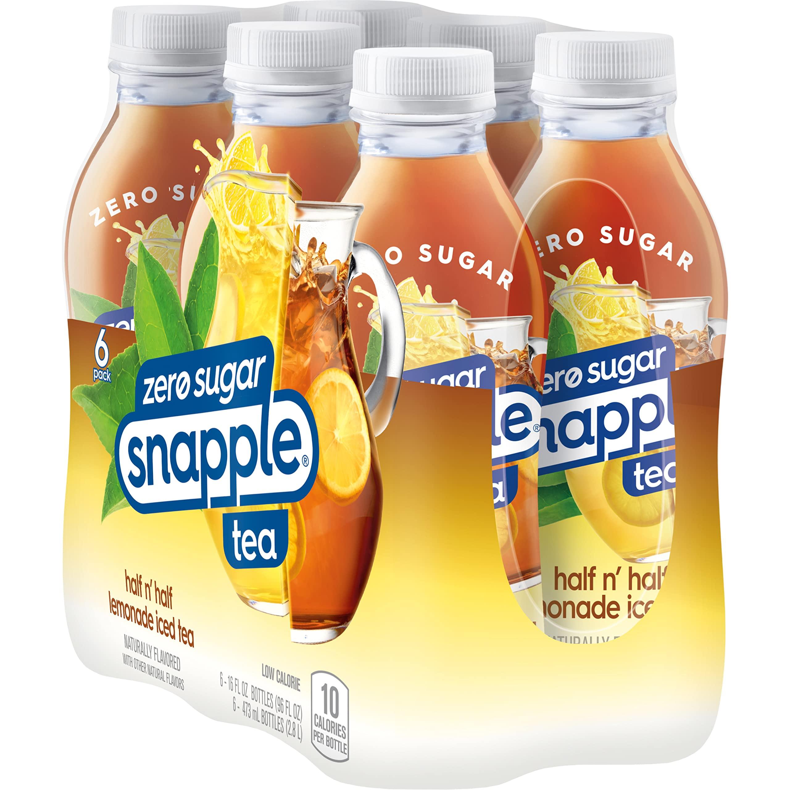 Snapple Snapple Zero Sugar Half \'n Half Tea, 16 fl oz recycled plastic bottle, 6 pack