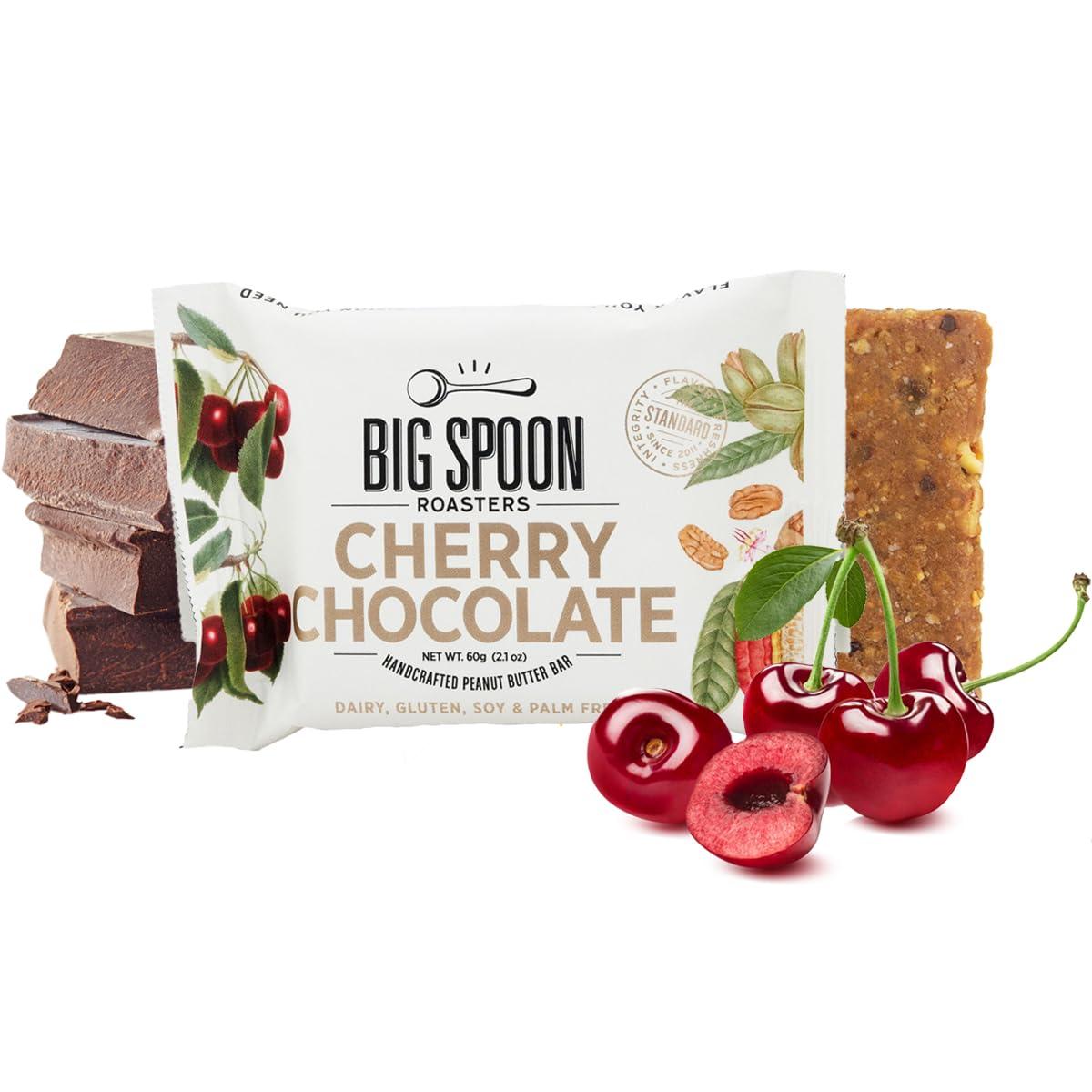 Big Spoon Roasters Big Spoon Roasters Nut Butter Bars Low Carb, High Protein Bars with Non GMO Pea Protein Energy Bars with Peanut & Pecan Butters Gluten Free, Soy Free, Lean Protein Bars 12 Count 1 Case Cherry Pecan