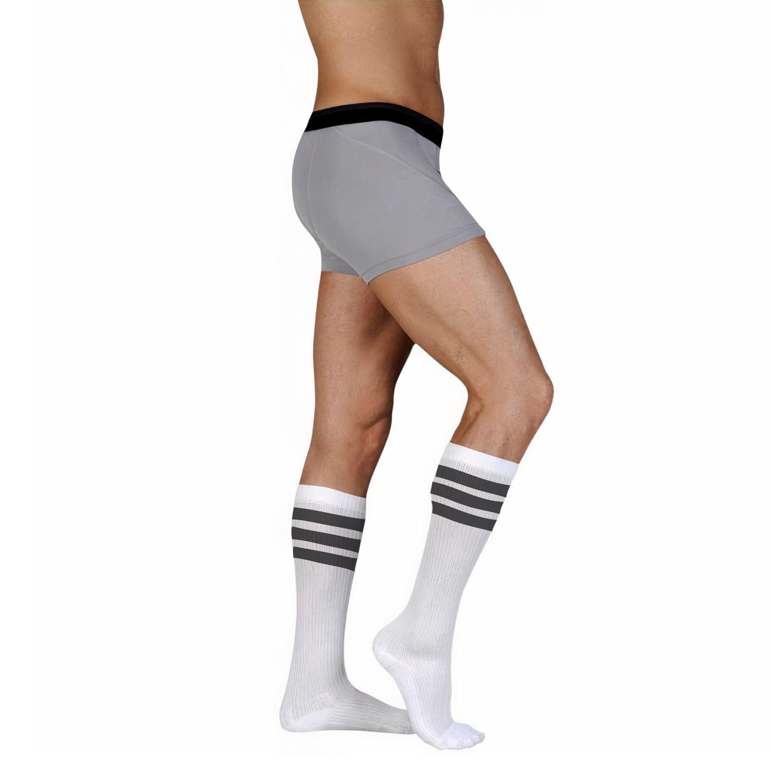 Juzo Juzo Power Comfort 20-30 mmHg Compression Stockings, Ribbed Texture, Knee High, Closed Toe | Compression Socks for Tired, Aching Legs, Moderate Varicosities | Retro White, Large