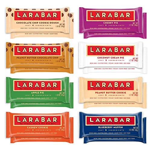 LÄRABAR Larabar Gluten Free Snack Bars Variety Box, Vegan, 8 Flavors, 1.7oz, 16ct & Gluten Free Bar, Blueberry Muffin, 1.6 Ounce (Pack of 16)