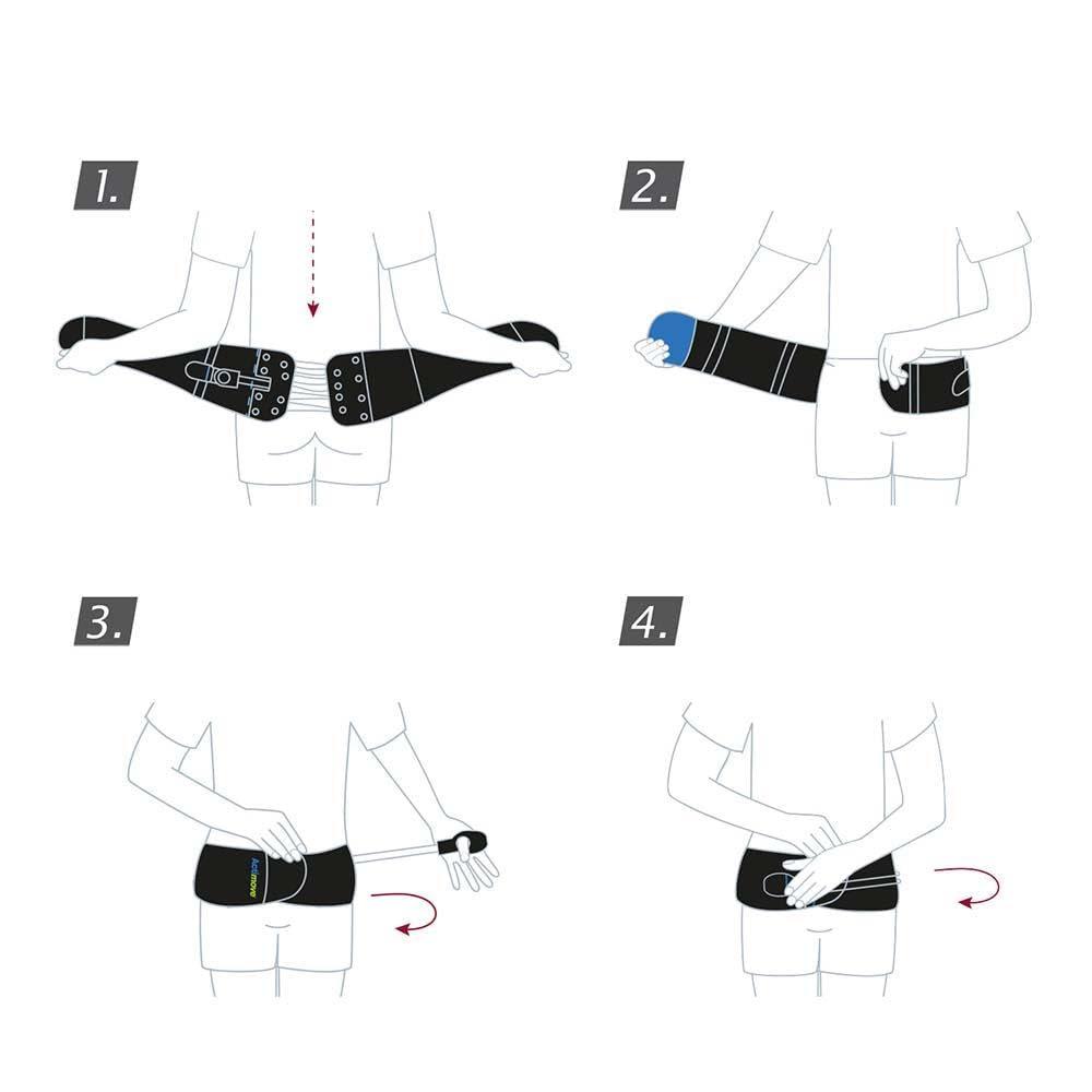 Actimove Actimove Sports Edition Back Brace for Men/ Women | Lumbar Supportwith Rigid Panel, Pressure Pads & Smart Easy-Closing-Pulley-System for Back Pain, Herniated Disc, Sciatica, Scoliosis | Black, X-Small/ Small