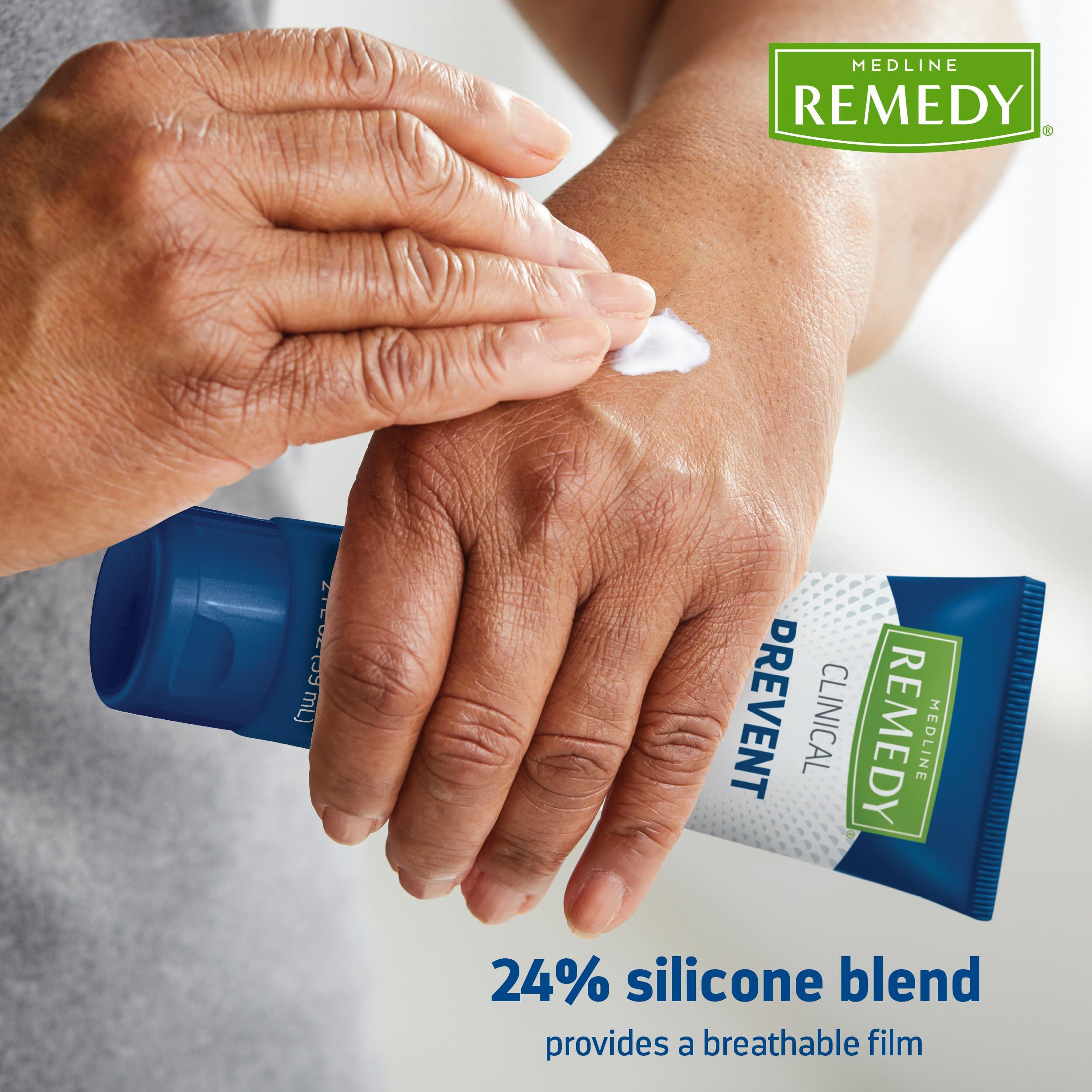 MEDLINE REMEDY Medline Remedy Clinical Silicone Cream (4 oz), 12 Count, Unscented, Chapped, Sensitive Skin, Breathable, Incontinence Care, Soothing, Breathable Film, Moisturizing, Nourishing