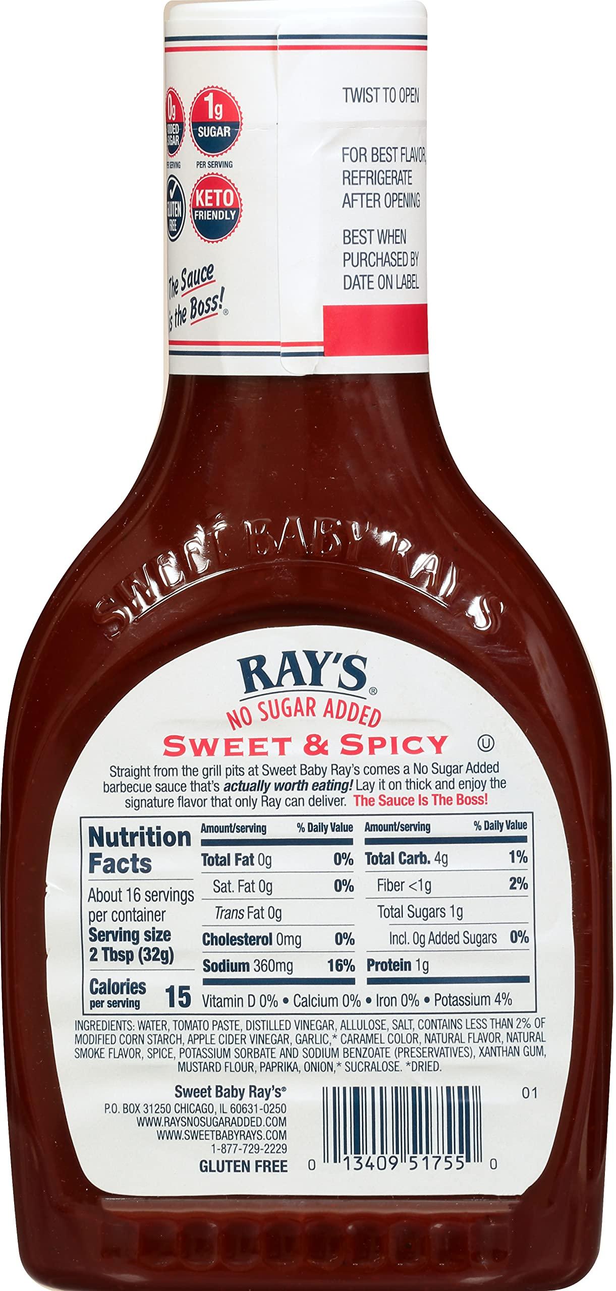 Sweet Baby Ray's Sweet Baby Ray's No Sugar Added, Sweet & Spicy, 18.5 OZ