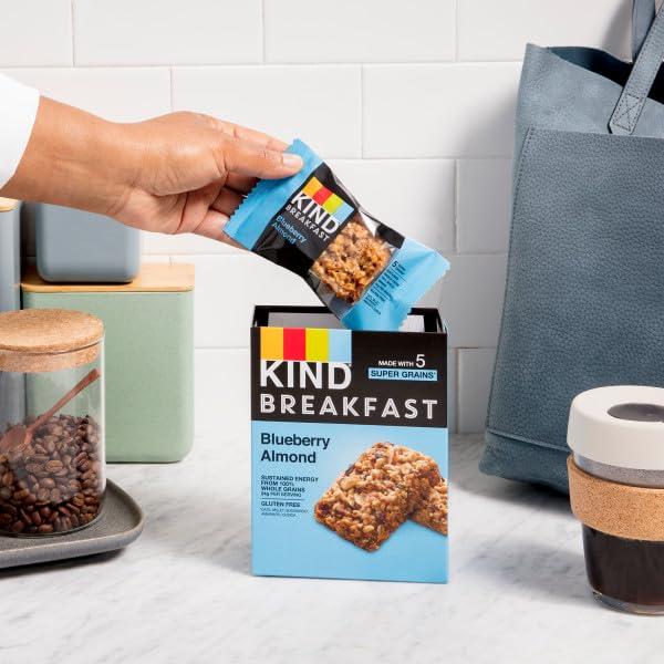 KIND KIND Breakfast Bars, Healthy Snacks, Blueberry Almond, Gluten Free, Whole Grains and Oats, 3g Protein, 12 Count