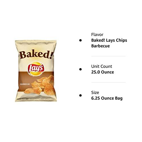 Lay's Frito Lay, Lay's, Baked! Potato Chips, Barbecue, 6.25oz Bag (Pack of 4)