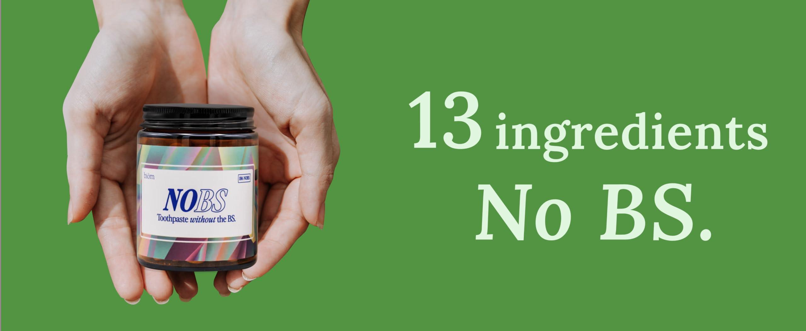 Bim NOBS (No Bad Stuff) Toothpaste Tablets - Nano Hydroxyapatite, Fluoride & Plastic Free, Eco & Travel Friendly - Remineralize with NHA (3 Month)