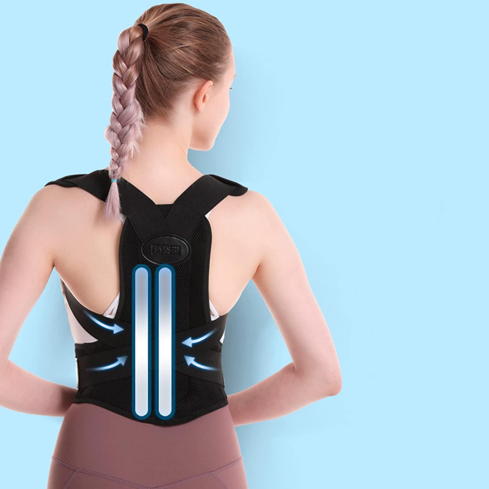 BAFAFA BAFAFA Posture Corrector Corrective Shaping Belt High Elasticity Adjustable Breathable Support for Spine Brace Back Shoulder Clavicle Support Neck Pain Relief,Black,XL