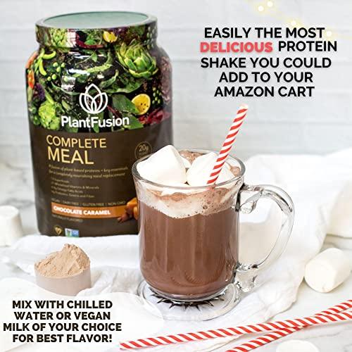 PlantFusion PlantFusion Complete Meal Replacement Shake - Plant Based Protein Powder with Superfoods, Greens & Probiotics - Vegan, Gluten Free, Soy Free, Non-Dairy, No Sugar, Non-GMO - Vanilla 1 lb