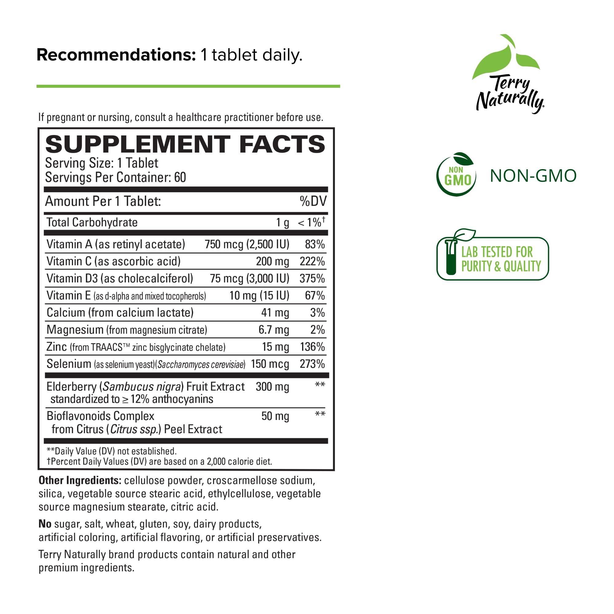 Terry Naturally Terry Naturally ViraPro - Supplement with Herbal Blend for Immune Support - Supplement with Elderberry, Zinc & Selenium - Support Immune Response - 60 Tablets (2 Pack)