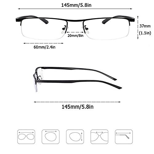 NWB Multifocal Progressive Reading Glasses,Readers with Light Thin Metal Frame,Blue Light Blocking for men women
