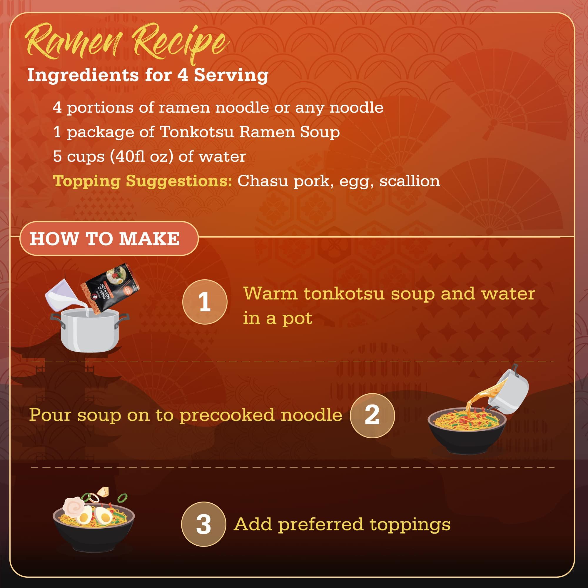 Otafuku Otafuku Tonkotsu Ramen Shoyu Broth Concentrate, Rich Pork-Based Soup Mix for Authentic Japanese Ramen Noodles, 7.5oz (6 Pack)